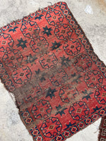 2’9 x 3’5 Star Afghani scatter rug #2474 / small vintage Rug - Blue Parakeet Rugs