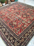 10'5 x 10'5 Antique Persian Mahal Rug - Blue Parakeet Rugs