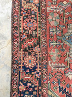 8’3 x 11’ Antique Persian Heriz (#973T) - Blue Parakeet Rugs