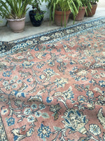 10x14 antique Persian Yazd Rug (#1027) - Blue Parakeet Rugs