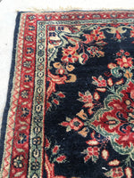 2’1 x 2’8 antique Sarouk Mat Rug (#1367) - Blue Parakeet Rugs