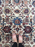 7’5 x 10’1 antique ivory Persian Mahal (#1258) / 8x10 large vintage rug - Blue Parakeet Rugs