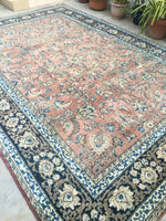 10x14 antique Persian Yazd Rug (#1027) - Blue Parakeet Rugs