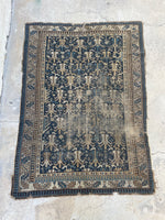 3’6 x 4’5 Worn Antique Caucasian rug #2464 - Blue Parakeet Rugs