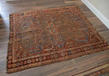 4’8 x 5’9 Persian Shiraz Tribal Rug - Blue Parakeet Rugs