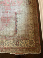 9'2 x 13'4 worn Antique Turkish Rug (#1369) - Blue Parakeet Rugs