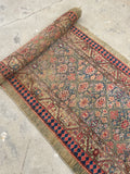 3’1 x 15’9 Antique Persian Camel Hair Serab Runner #2406ML - Blue Parakeet Rugs