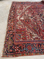 7’10 x 10’8 Antique Persian Heriz #2366 - Blue Parakeet Rugs