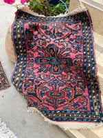 2x3 Antique Persian Scatter Rug #2487 - Blue Parakeet Rugs