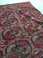 2’8 x 3’ Antique Tribal Turkmen (#1424) / Turkoman Rug / Small Antique Rug - Blue Parakeet Rugs