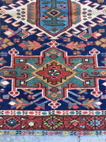 3’5 x 3’11 Antique Heriz - Blue Parakeet Rugs