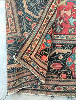 6’10 x 10’ Timeworn Antique Ferahan rug #2299 / Antique Oriental Rug - Blue Parakeet Rugs