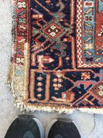 3’8 x 4’6 Antique Persian Heriz Jr (#978) - Blue Parakeet Rugs