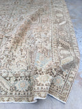 8’10 x 12’ Muted Vintage Persian Heriz Rug / 9x12 Large Vintage Rug (#1129) - Blue Parakeet Rugs