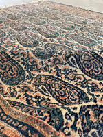 4’3 x 6’2  Antique Persian Senneh #2362 / Small Persian Rug - Blue Parakeet Rugs