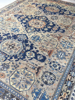 8’5 x10’5 Soumak Flatweave Rug / Large Caucasian rug - Blue Parakeet Rugs