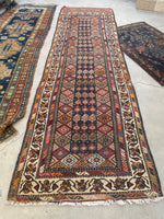 3'9" x 12'9" Kurdish Runner #2274 / Antique Runner / rug runner / Oriental Rug - Blue Parakeet Rugs