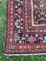 7'9 x 11'5 Antique 1920s Mahal village rug (#606) - Blue Parakeet Rugs