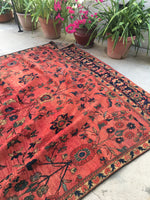 7’3 x 12’1 Antique Mahal Rug - Blue Parakeet Rugs