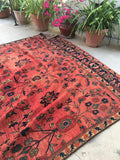 7’3 x 12’1 Antique Mahal Rug - Blue Parakeet Rugs