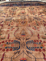 12x20 Palatial Antique Camel Ground rug - Blue Parakeet Rugs