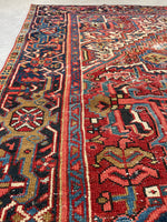 7’10 x 10’8 Antique Persian Heriz #2366 - Blue Parakeet Rugs