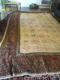 11’4 x 16’4 Oversize Antique Oatmeal ground rug (#1019) - Blue Parakeet Rugs