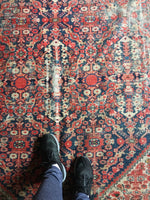 8’8 x 11’5 love worn antique Persian Hamadan rug (#1053) - Blue Parakeet Rugs