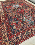 11x15 Antique Palatial Persian Bakhtiari rug vintage rug - Blue Parakeet Rugs