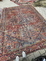 9’1 x 11’6 Antique tribal 1920s rug #1728 / 9x12 vintage rug - Blue Parakeet Rugs