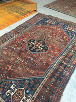5’3 x 8’2 Antique Persian Shiraz Tribal Rug / 5x8 vintage rug (#1276) - Blue Parakeet Rugs