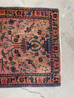 2’4 x 4’9 Peacock scatter rug #2424 / Antique Oriental Rug Runner - Blue Parakeet Rugs