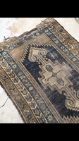 3’6 x 5’ Kurdish Antique Rug - Blue Parakeet Rugs