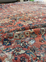 9'8 x 12'2 Antique Worn Persian Mahal Rug #2732