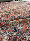 9'8 x 12'2 Antique Worn Persian Mahal Rug #2732