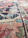 8'8 x 12'2 Rusty n Worn Serapi Heriz Rug - Blue Parakeet Rugs