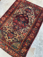 4’3 x 6’5 Antique Persian Malayer #235 / Small Vintage  Rug - Blue Parakeet Rugs