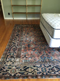 7’3 x 9’6 Worn antique Persian Heriz (#1241ML) - Blue Parakeet Rugs