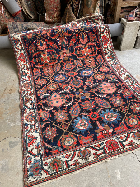 4’4 x 6’5 Antique Persian rug #2694 - Blue Parakeet Rugs