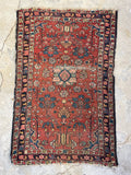 2’7 x 3’11 Antique Persian Scatter Rug #2611 - Blue Parakeet Rugs