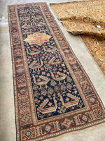 2’10 x 8’8 Antique Akstafa Caucasus Runner #2290 / Vintage skinny runner - Blue Parakeet Rugs