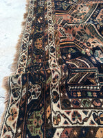 5’7 x 7’ Antique Shiraz Tribal Rug (#1376) - Blue Parakeet Rugs
