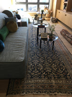 19' x 5'3 Worn Blue n Ivory Antique Rug - Blue Parakeet Rugs