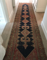 3’ x 13’3 antique Kurdish runner - Blue Parakeet Rugs