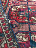2’8 x 3’ Antique Tribal Turkmen (#1424) / Turkoman Rug / Small Antique Rug - Blue Parakeet Rugs