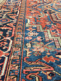 7’5 x 10’10 Antique Persian Heriz / Large vintage rug / 8x11 vintage rug (#1226ML) - Blue Parakeet Rugs
