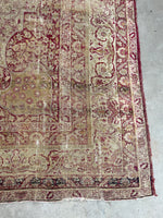 10’3 x 11’6 Antique floral design Kerman Lavar rug #1970ML / 10x12 Vintage rug - Blue Parakeet Rugs