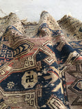 5’1 x 8’1 Antique Soumak flat weave rug - Blue Parakeet Rugs
