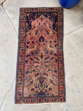 2’4 x 4’9 Peacock scatter rug #2424 / Antique Oriental Rug Runner - Blue Parakeet Rugs