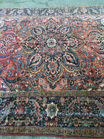 8'4" x 11'2" Antique Heriz Rug - Blue Parakeet Rugs